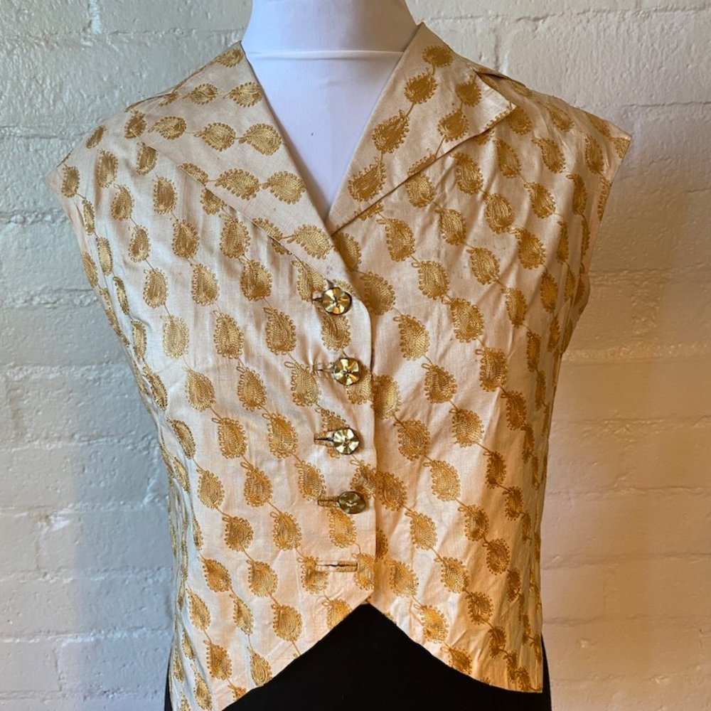 Vintage silk embroidered top